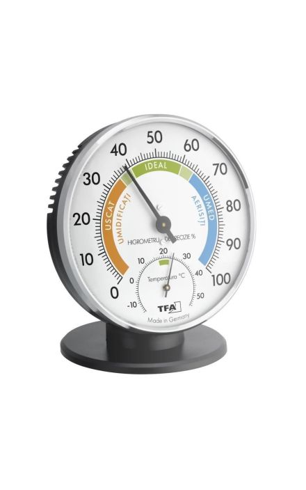 Termometru si Higrometru clasic de precizie TFA 45.2033 Negru