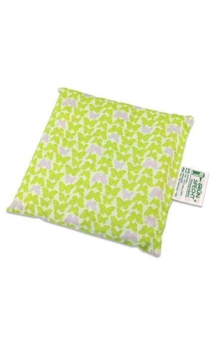 Pernuta termica anticolici cu samburi de cirese si husa din bumbac, pentru bebelusi, 16 x 16 cm, Gruenspecht 112-V2 Verde