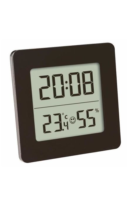 Termometru si higrometru digital cu ceas si alarma TFA 30.5038.01 Negru
