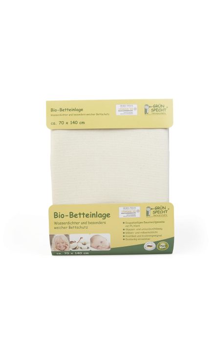 Protectie impermeabila saltea copii, BIO, 70x140 cm, fata dubla bumbac organic, spalare automata 95°C, Gruenspecht 617-00 Alb