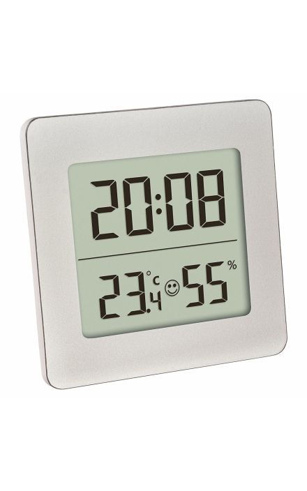 Termometru si higrometru digital cu ceas si alarma TFA 30.5038.54 Alb
