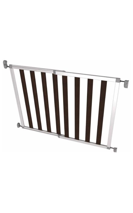 Poarta de siguranta extensibila din aluminiu si lemn Noma IKON NOIR, 62–104 cm, N94085 Argintiu