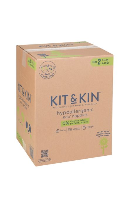 Scutece Hipoalergenice Eco Kit&Kin, Marimea 2, 4-8 kg , 152 buc 