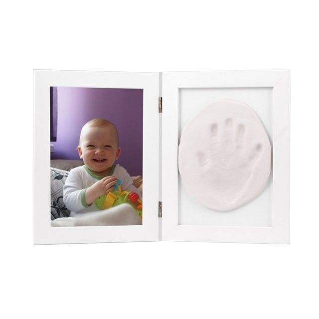 Baby HandPrint  Kit mulaj Memory Frame, Cu rama foto 13x18 cm, Nontoxic, Conform cu standardul european de siguranta EN 713:2019, Alb Alb