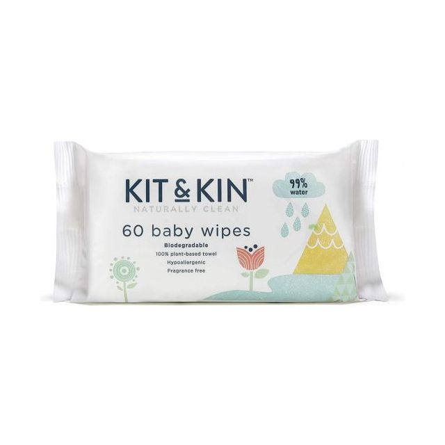 Servetele Umede Biodegradabile Kit&Kin 60 buc Alb